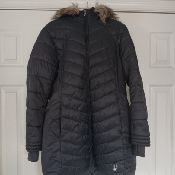 Spyder Women's Boundless Faux Fur Long Puffer Coat - LIKE NEW - Picture 2 of 10